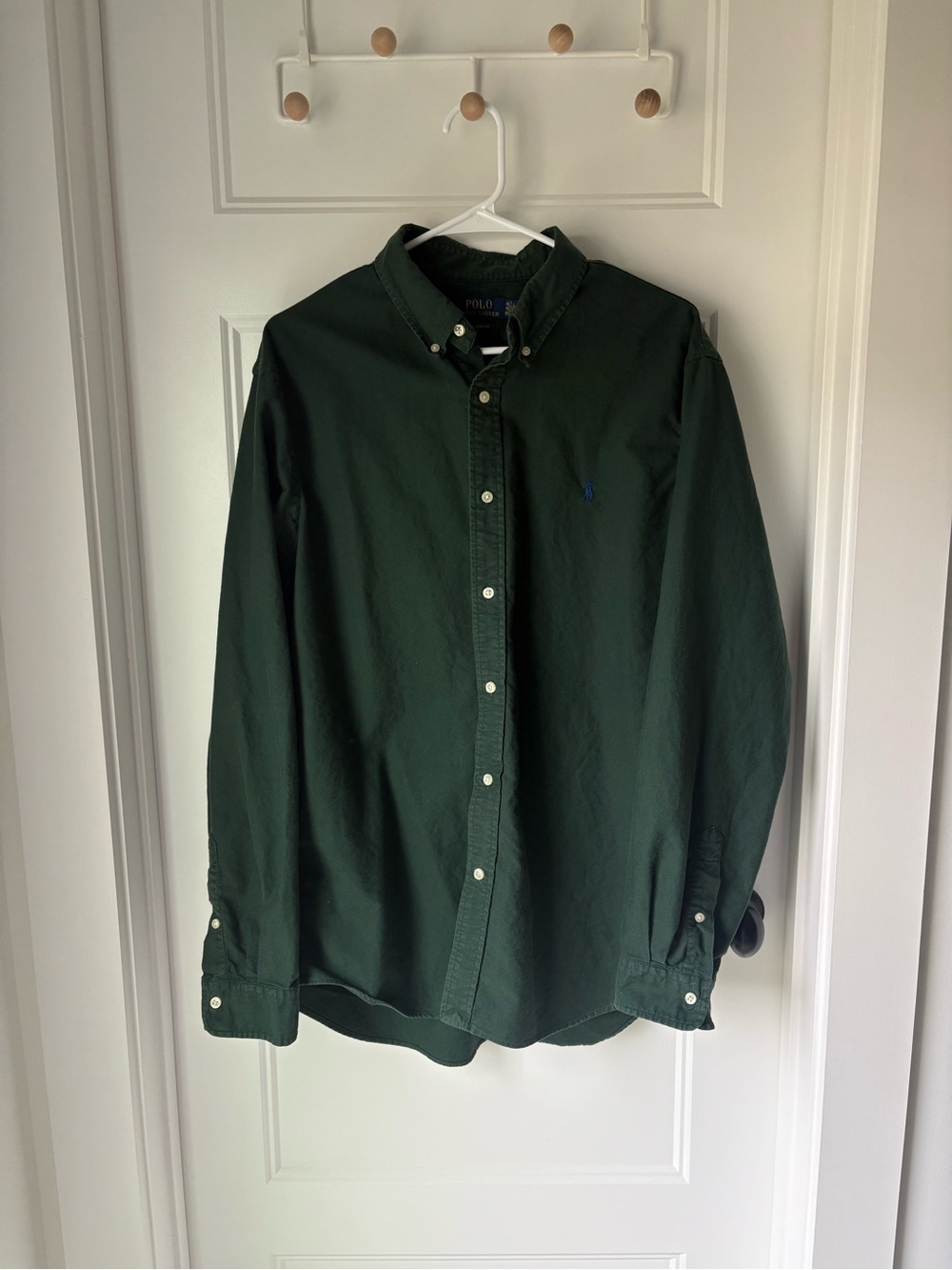 Ralph Lauren Men's Button-Down Oxford Shirt in Forest Green - Picture 3 of 7